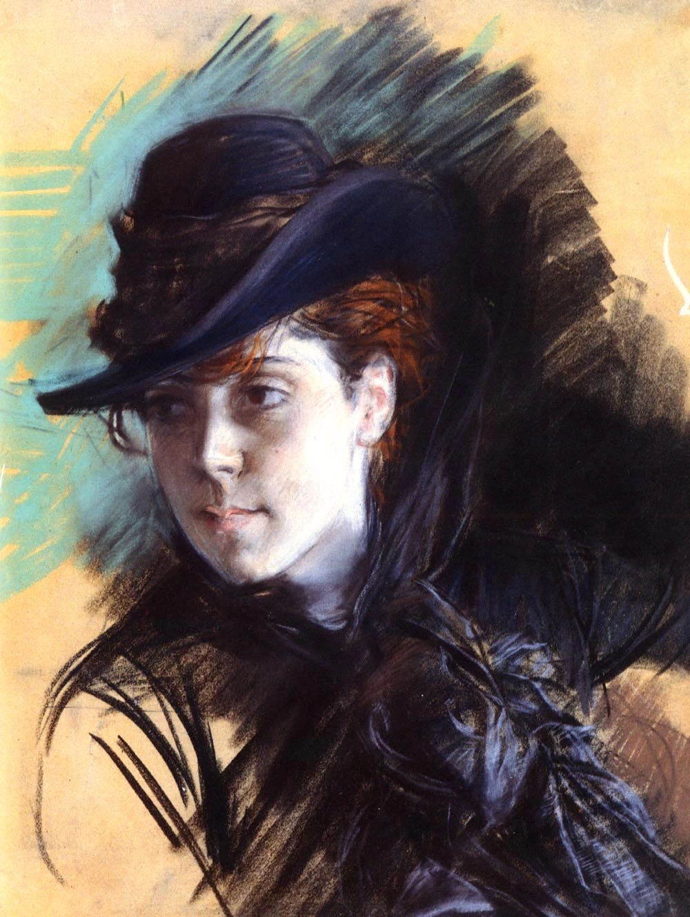 Ragazza In Un Cappello Nero, 1890